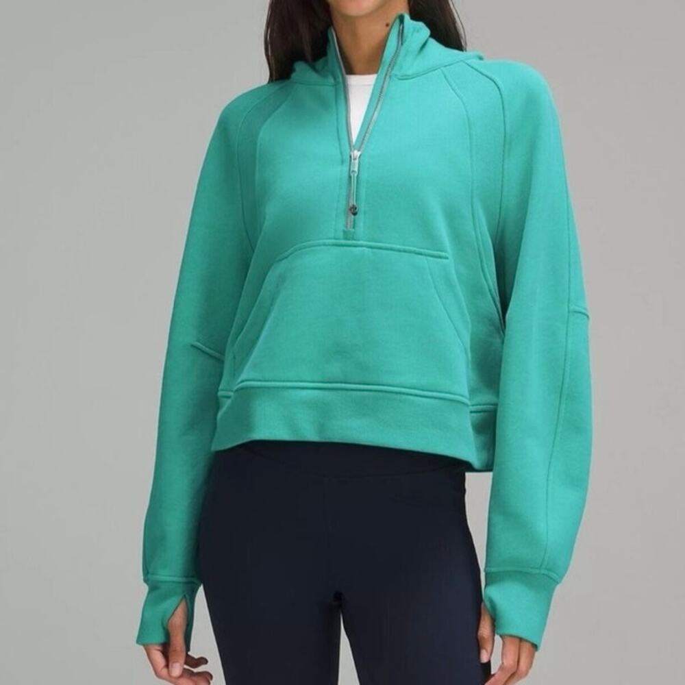 Lululemon Scuba Oversized Half Zip Hoodie Kelly Green sz M excellent condition